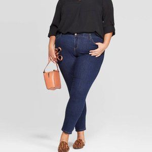 Ava & Viv MID-RISE Skinny Jeans Dark Wash PLUS SIZES